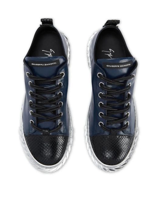 Giuseppe Zanotti Blue Blabber Lace-Up High-Top Sneakers for men