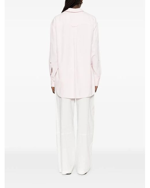 Sportmax Pink Cocco Chest-Pocket Buttoned Shirt