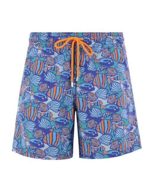 Costume Da Bagno Con Stampa Fishy Vibes di Vilebrequin in Blue da Uomo
