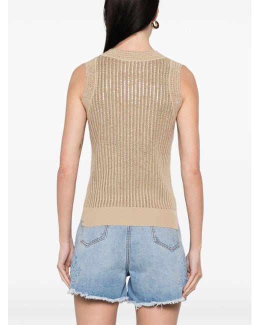 Ermanno Scervino Natural Knitted Tank Top