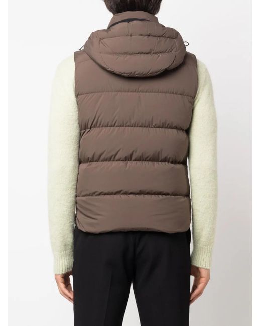 Moorer Brown High-Neck Padded Gilet for men