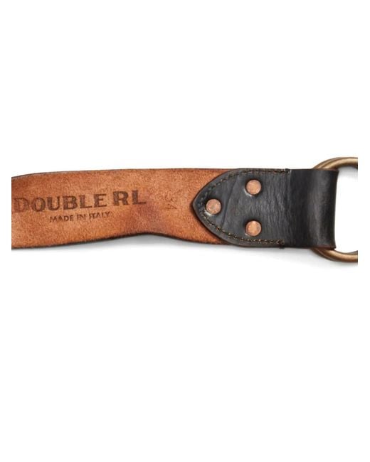 RRL White Textured Leather Belt for men