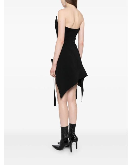 Mugler Black Asymmetric Bustier Dress
