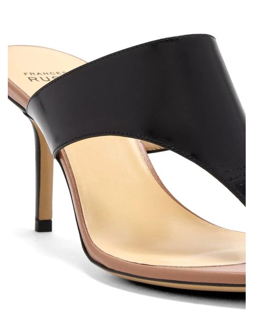 Francesco Russo Black Strap Sandals
