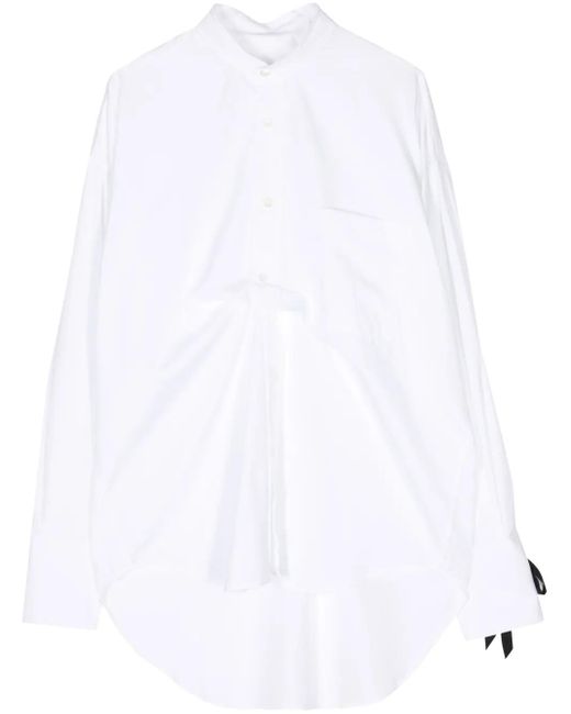 Marina Yee White Draped Cotton Shirt for men