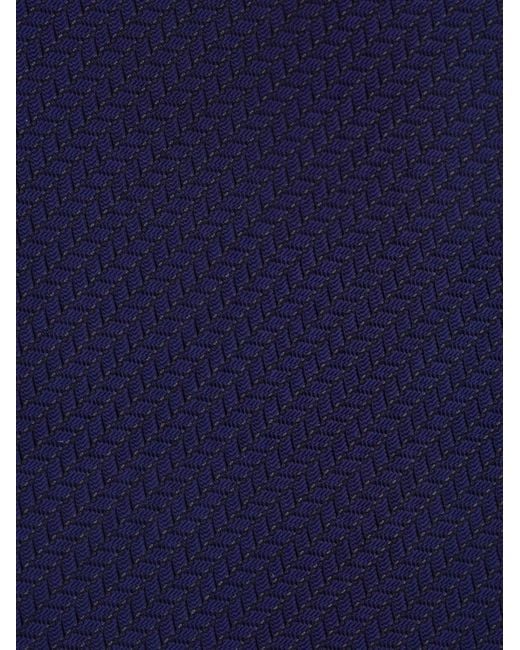 Brioni Blue Micro-Patterned Silk Tie for men