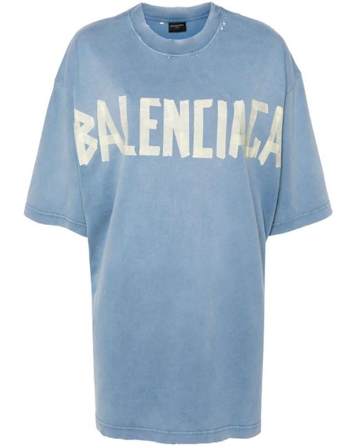 メンズ Balenciaga Tape Type Tシャツ Blue
