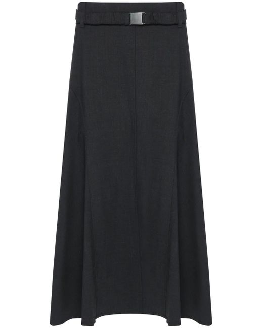 Jupe En Laine À Coupe Mi-Longue Brunello Cucinelli en coloris Black