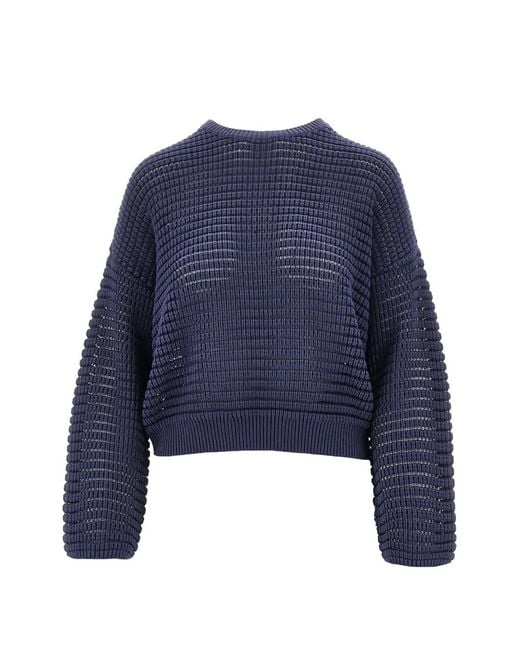 Emporio Armani Blue Perforated Sweater