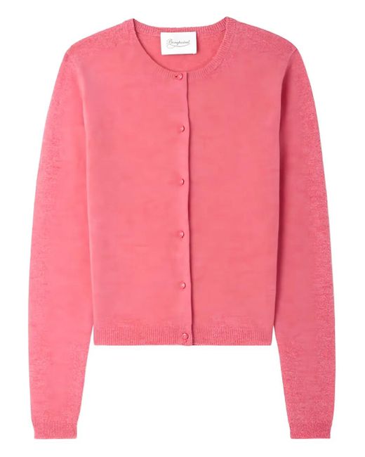 Bonpoint Pink Button-Front Cashmere Cardigan
