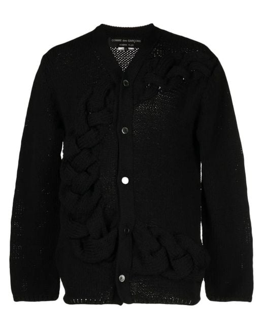Cardigan Con Scollo A V di Comme des Garçons in Black da Uomo