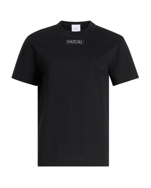 Patou Black Short-Sleeved Logo T-Shirt