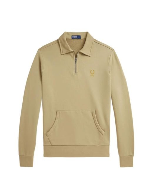 Polo Ralph Lauren Natural Zip Chest-Pocket Polo Shirt for men