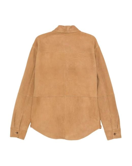 The Row Brown Button-Down Flap-Pocket Shirt Jacket for men