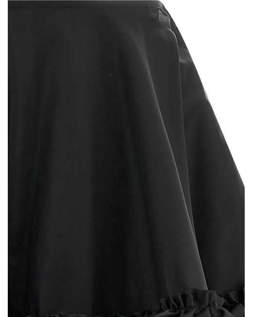 Ganni Black Ruffled Flared Mini Skirt