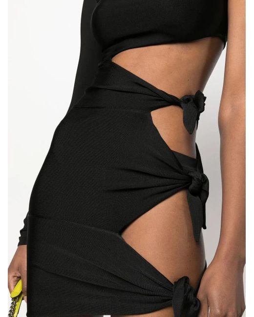 Roberto Cavalli Black Cut Out-Detail Mini Dress