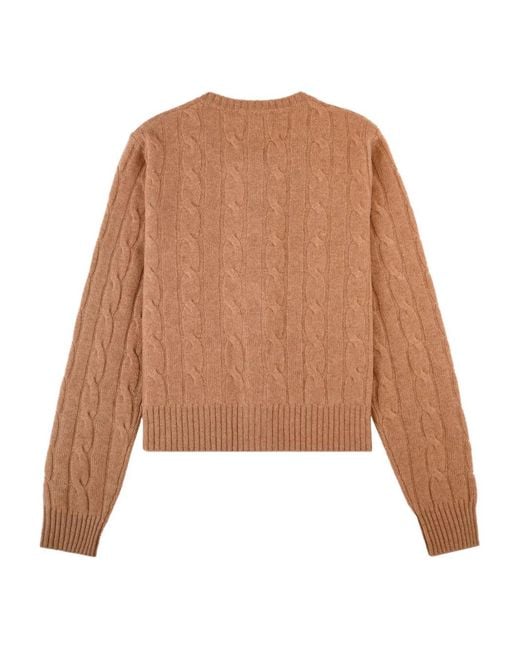 Sporty & Rich Brown Src Cable-Knit Buttoned Cardigan