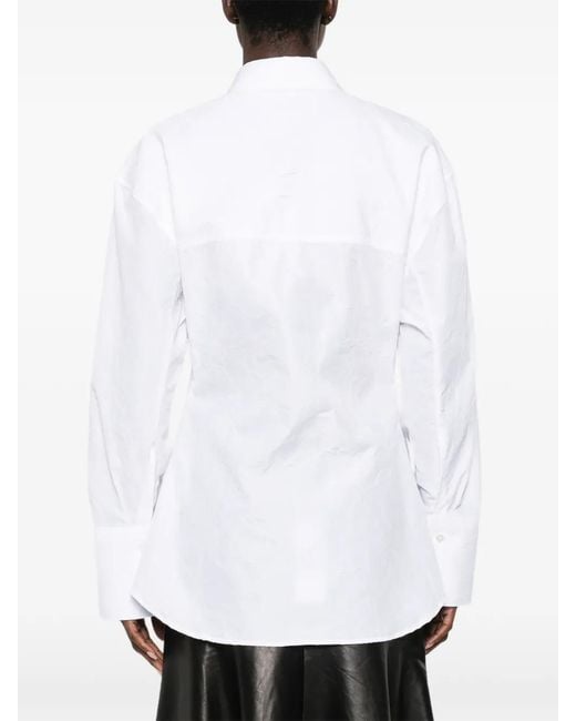 Rohe Gekreukeld Blouse in het White