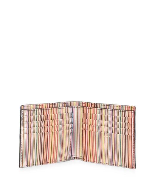 Paul Smith Black Leather Signature Strip Interior Billfold Wallet for men