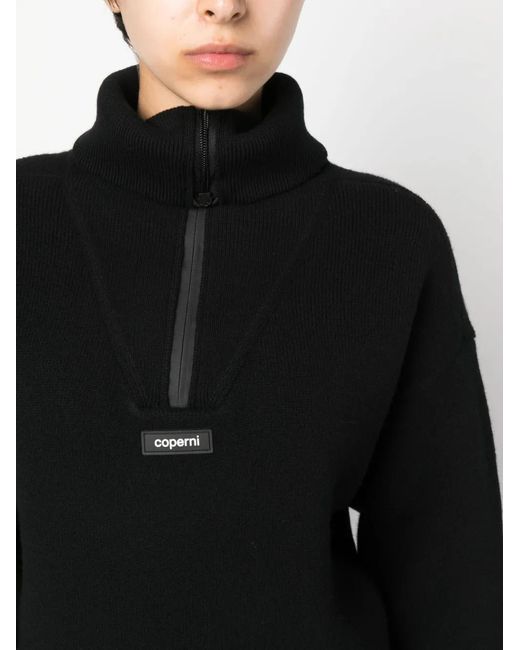 Coperni Logo Patch Half-Zip Jumper in het Black