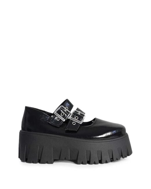 Altercore Black Skarde Buckle-Fastening Platform Pumps