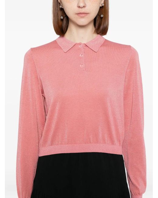 To b. by agnès b. Pink Knitted Polo Shirt