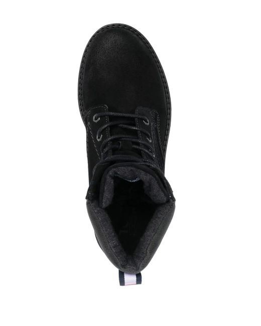 Tommy Hilfiger Black Lace-Up Suede Ankle Boots for men