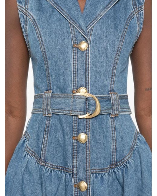 Aje. Blue Liliana Denim Mini Dress