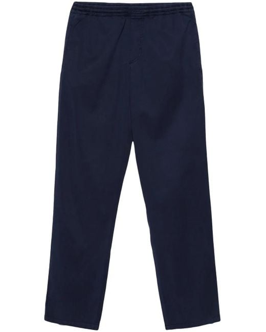 Aspesi Blue Drawstring-Waist Tapered Trousers for men