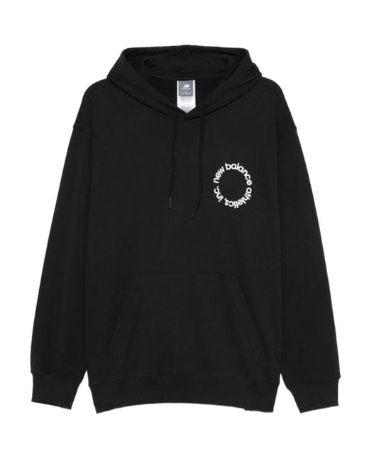 New Balance Black Circular-Logo Hoodie