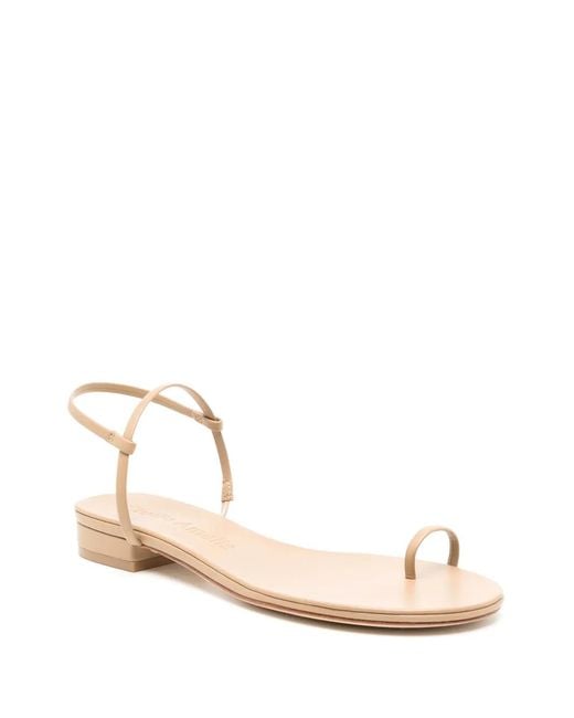 STUDIO AMELIA Natural Edith Flat Leather Sandals
