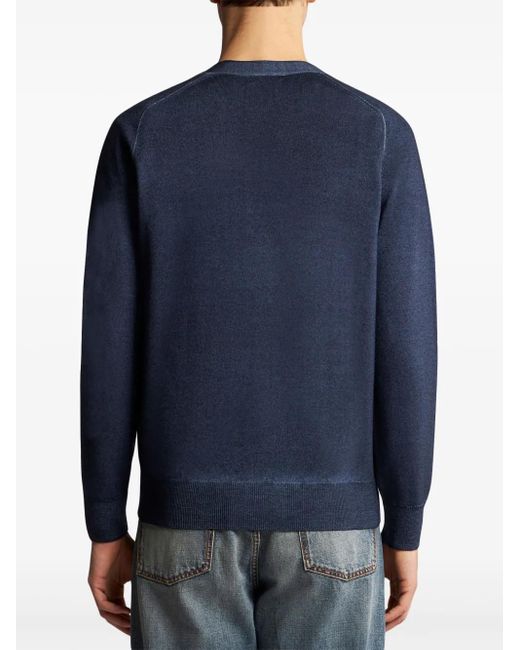 Etro Blue Wool Cardigan for men