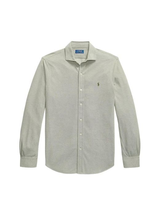 Polo Ralph Lauren Gray Long-Sleeve Buttoned Shirt for men