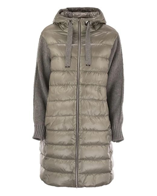 Herno Gewatteerde Donsjas Met Capuchon in het Gray