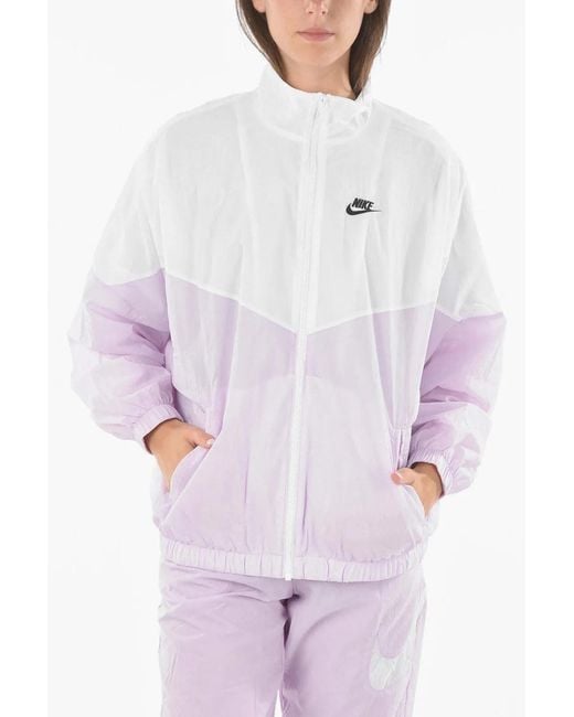 Nike White Logo-Embroidered Zip-Up Jacket