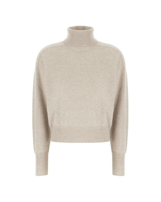 Vanisé White Roll-Neck Cashmere Sweater