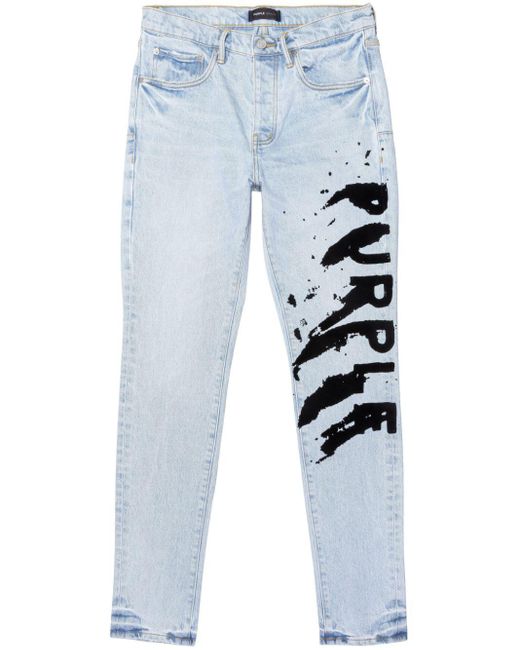 Purple Brand P001 Logoprint Skinny Jeans in Blue for Men Lyst