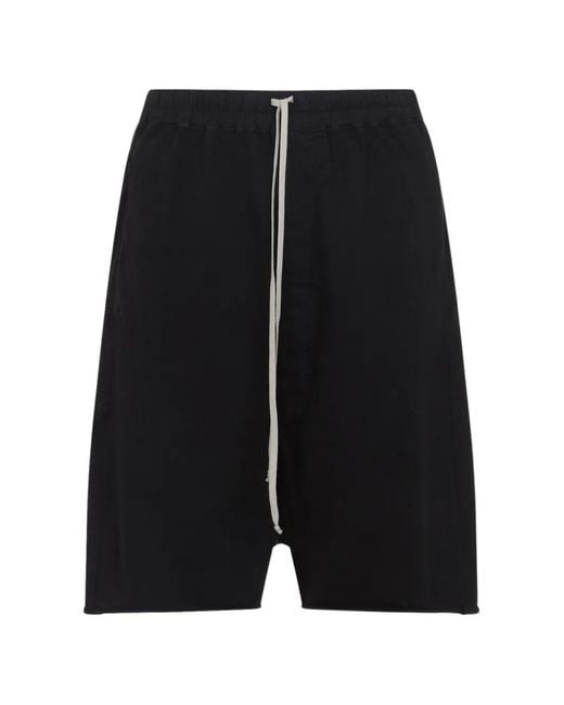 Rick Owens Black Drawstring Pods Shorts for men