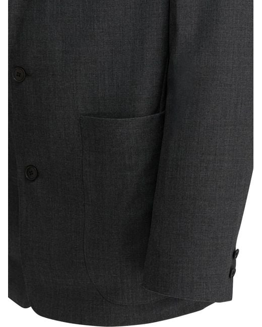 Beams Plus Black Paul Button-Up Wool Blazer for men