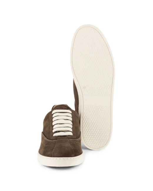 Fabiana Filippi Brown Metallic-Trim Suede Sneakers