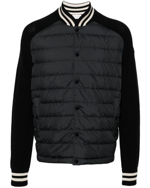 Moncler Black Down-feather Panelled Jacket for men