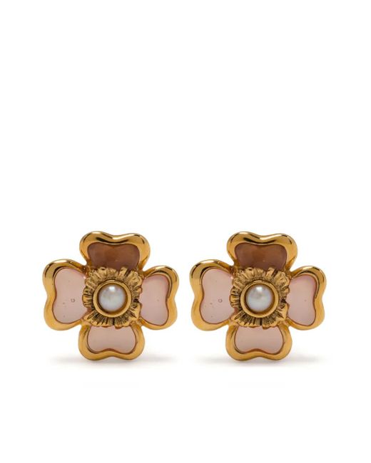 Goossens Metallic Mini Trefle Stud Earrings