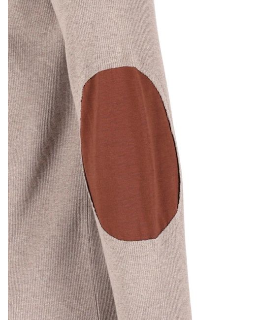MM6 by Maison Margiela Natural Elbow-Patch Ribbed-Knit Sweater for men