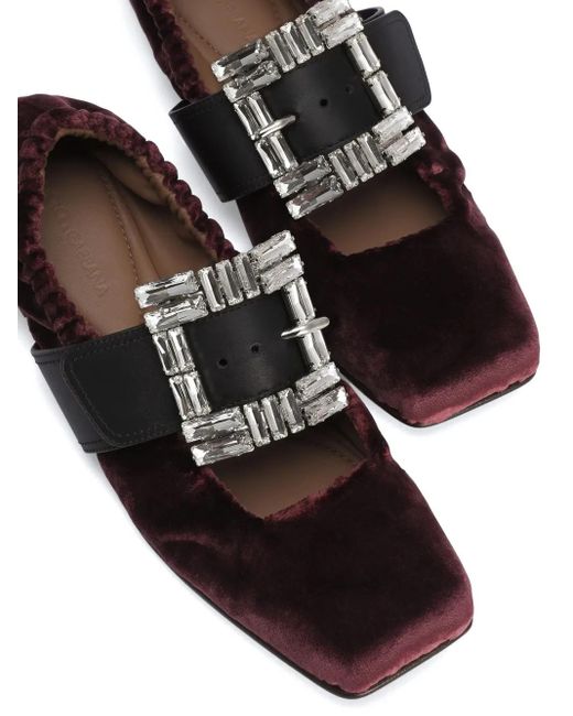Dolce & Gabbana ベロア フラットシューズ Brown