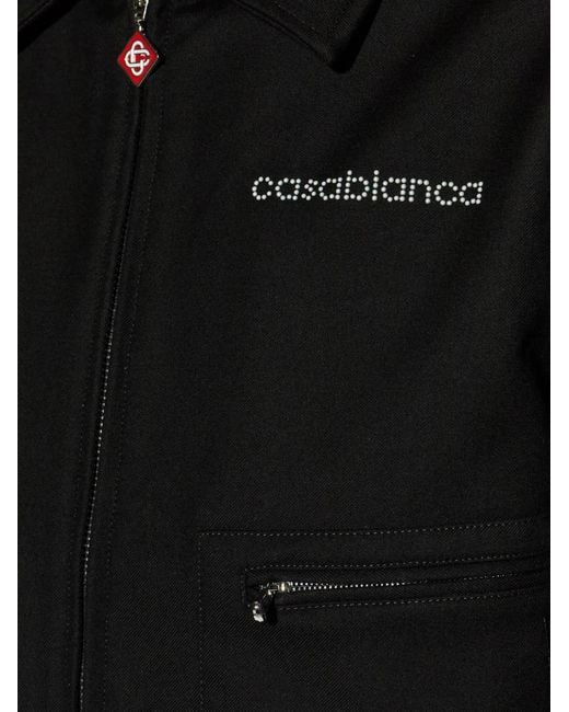 Casablanca Black Jacket Bonded Wool Blend for men