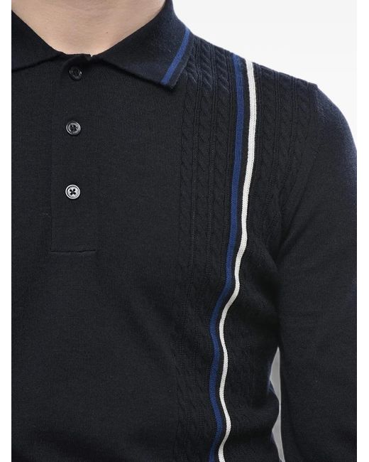 Paolo Pecora Blue Long-Sleeve Buttoned Polo Shirt for men