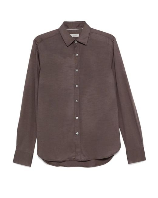 Camicia A Maniche Lunghe di Canali in Brown da Uomo
