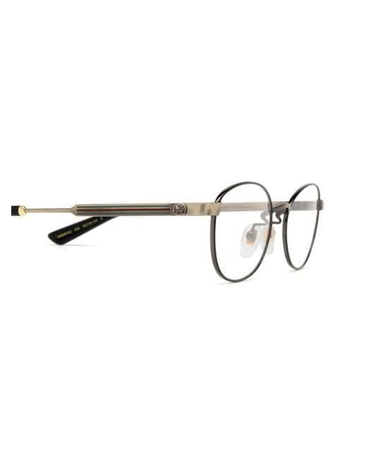 Gucci Metallic Oval-Frame Glasses