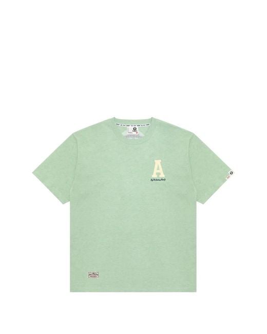 Aape By A Bathing Ape Green Embroidered-Detail T-Shirt for men