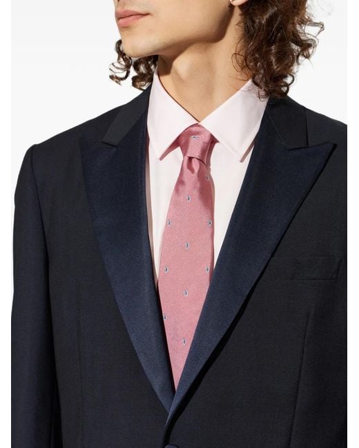 Paul Smith Pink Paisley-Embroidered Tie for men